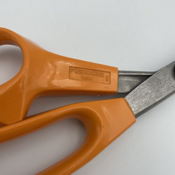 Fiskars Pinking Shears Scissors Orange Handle Zig Zag Cut Crafts Fabrics USA - Picture 2 of 6